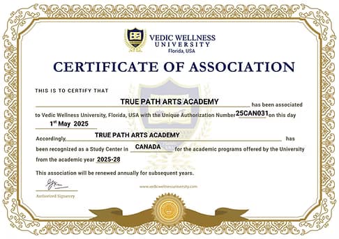 Certificate of association for True Path Arts Academy